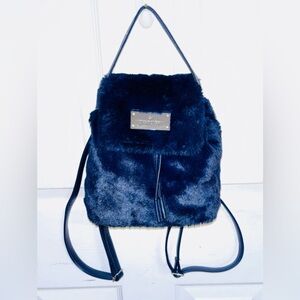 New Swarovski Navy Blue Faux Fur with Crystal Accents